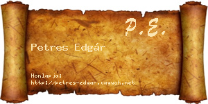 Petres Edgár névjegykártya